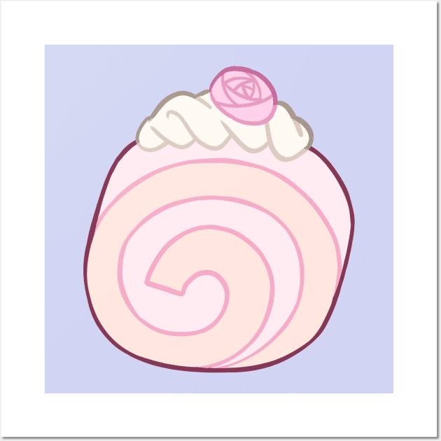 Roll cake cute pastel Wall Art by Oricca